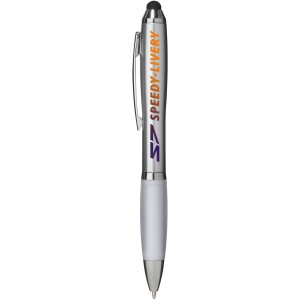 Nash stylus ballpoint with coloured grip, White (Plastic pen)