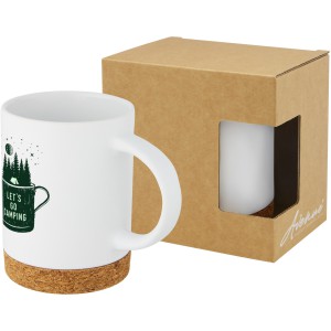 Neiva 425 ml ceramic mug with cork base, White (Mugs)