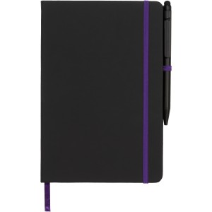 Noir Edge medium notebook, solid black,Purple (Notebooks)