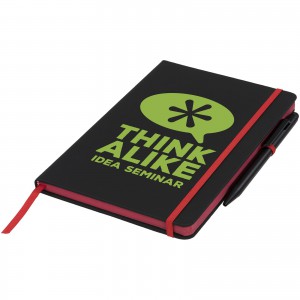 Noir Edge medium notebook, solid black,Red (Notebooks)