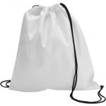 Nonwoven drawstring backpack, white (6232-02)