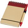 Zuse A7 recycled jotter notepad with pen, Natural,Red