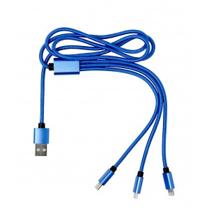 Nylon charging cable Felix, cobalt blue (Eletronics cables, adapters)