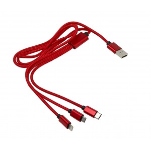 Nylon charging cable Felix, red (Eletronics cables, adapters)