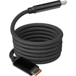 Nylon charging cable Janet, black (Eletronics cables, adapters)