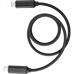 Nylon charging cable Janet, black (Eletronics cables, adapters)