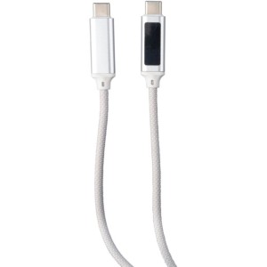 Nylon fabric charging cable 65W Claudia , light grey (Eletronics cables, adapters)