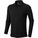 Oakville long sleeve men's polo, solid black (3808699)