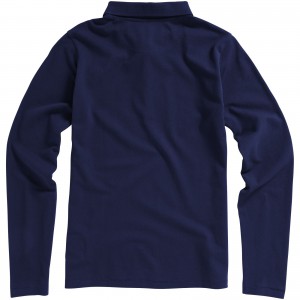 Oakville long sleeve women's polo, Navy (Long-sleeved shirt)