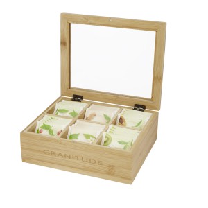 Ocre bamboo tea box, Natural (Wood kitchen equipments)