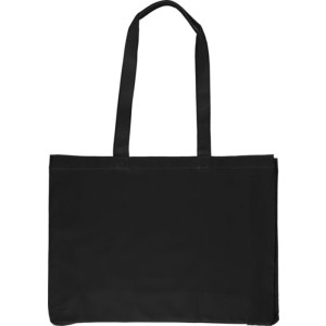 Oeko-Tex cotton (220 gsm) shopping bag Isaac, black (Shopping bags)