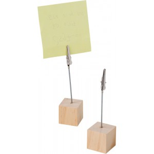 Wooden clip holder Malia, brown (Office desk equipment)