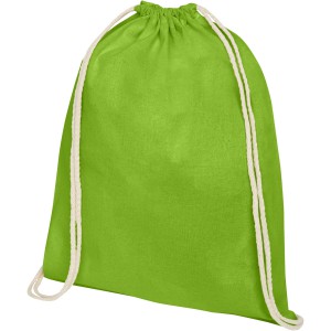 Oregon 140 g/m2 cotton drawstring backpack, Lime (Backpacks)