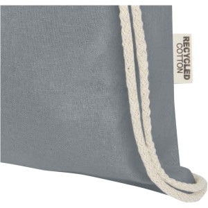 Oregon 140 g/m2 GRS recycled cotton drawstring bag, Grey (Backpacks)