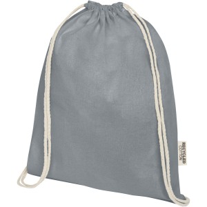 Oregon 140 g/m2 GRS recycled cotton drawstring bag, Grey (Backpacks)