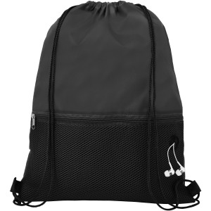 Oriole mesh drawstring backpack, Solid black (Backpacks)