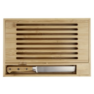 Pao bamboo cutting board with knife, Natural (Wood kitchen equipments)