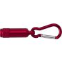 Aluminium mini torch with carabiner Tracy, red