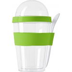 Plastic breakfast mug with separate compartment., Light gree (2146-19)
