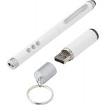 Plastic laser pen and presenter with receiver, white (7529-02CD)