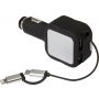 Plastic multifunctional car charger, black