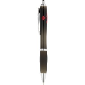 Nash ballpoint pen with coloured barrel and black grip, solid black (Plastic pen)