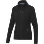 Amber women's GRS recycled full zip fleece jacket, Solid black