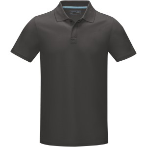 Graphite short sleeve men's GOTS organic polo, Storm grey (Polo shirt, 90-100% cotton)