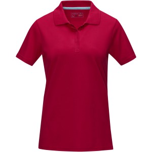 Graphite short sleeve women's GOTS organic polo, Red (Polo shirt, 90-100% cotton)