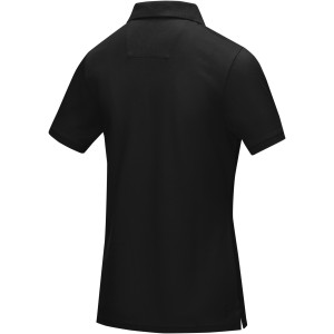 Graphite short sleeve women's GOTS organic polo, Solid black (Polo shirt, 90-100% cotton)