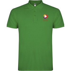 Star short sleeve kids polo, Tropical Green (Polo short, mixed fiber, synthetic)