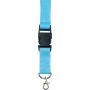 Polyester (300D) lanyard and key holder Bobbi, light blue