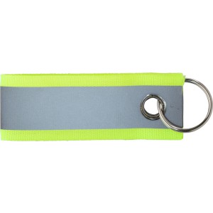 Polyester reflective keychain Aliyah, yellow (Keychains)