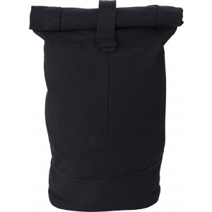 Polyester roll-top backpack Micah, black (Backpacks)