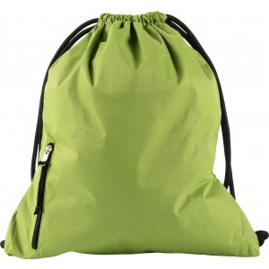 Pongee (190T) drawstring backpack Elise, light green (Backpacks)