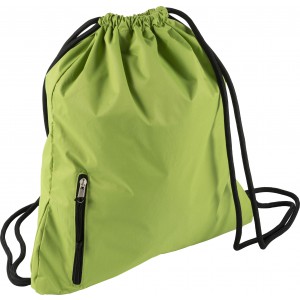 Pongee (190T) drawstring backpack Elise, light green (Backpacks)