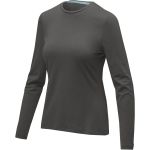 Ponoka long sleeve women's GOTS organic t-shirt, Storm grey (3801989)