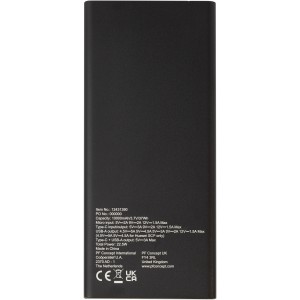 Hybrid 10.000mAh 22.5W aluminum PD power bank, Solid black (Powerbanks)
