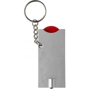 PS key holder with coin Madeleine, red (Keychains)