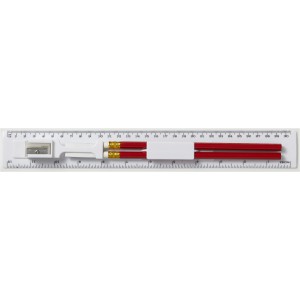 PS ruler with pencil Pascale, white (Office desk equipment)