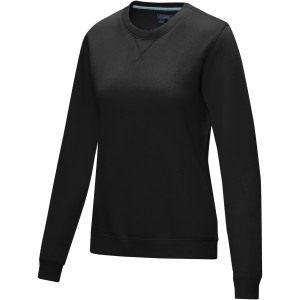 Elevate Jasper women's GOTS organic GRS recycled crewneck sweater, Solid black (Pullovers)