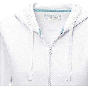 Ruby women's GOTS organic GRS recycled full zip hoodie, White (Pullovers)