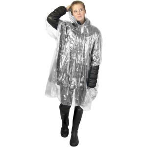 Mayan recycled plastic disposable rain poncho with storage p (Raincoats)