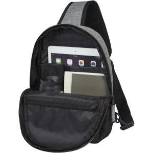 Reclaim GRS recycled two-tone sling 3.5L, Solid black, Heather grey (Shoulder bags)