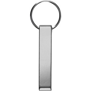 Recycled aluminium key holder Anneliese, silver (Keychains)