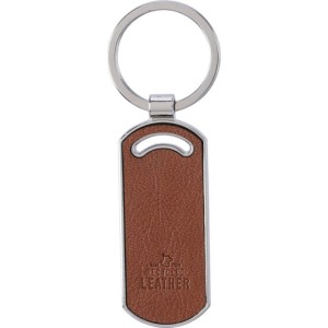 Recycled leather keychain Jill, brown (Keychains)