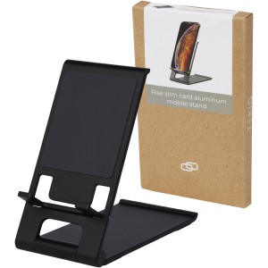 Rise slim aluminium phone stand, Solid black (Office desk equipment)