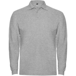 Estrella long sleeve men's polo, Marl Grey