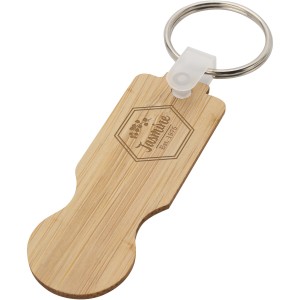 Ronan bamboo trolley keychain, Natural (Keychains)