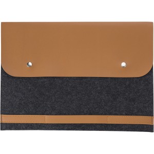 RPET felt laptop pouch Jonathan, grey (Laptop & Conference bags)